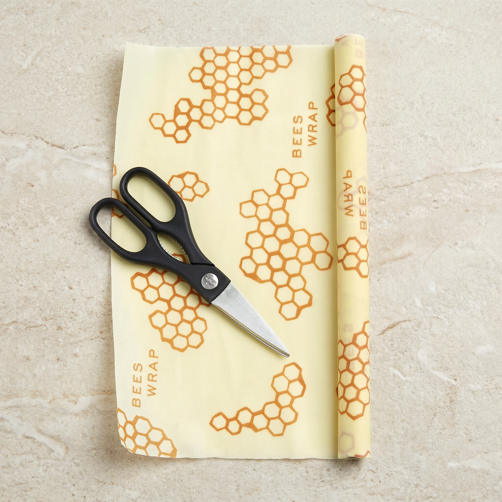 Bee's Wrap Reusable Beeswax Food Wrap Roll | Honeycomb Print