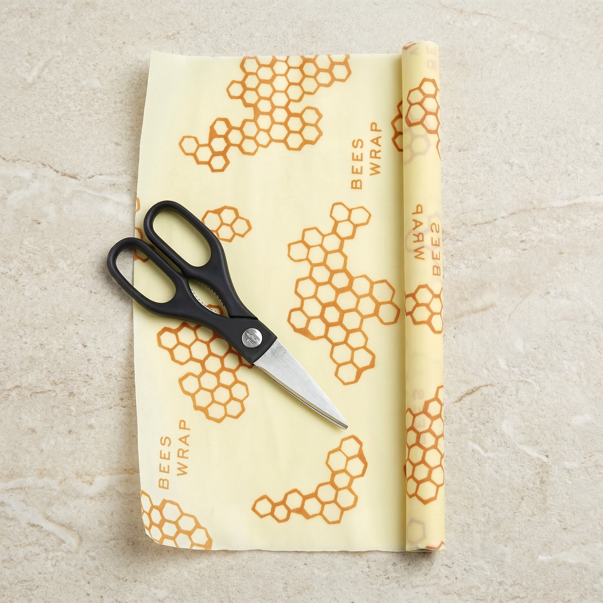 Bee's Wrap Reusable Beeswax Food Wrap Roll | Honeycomb Print