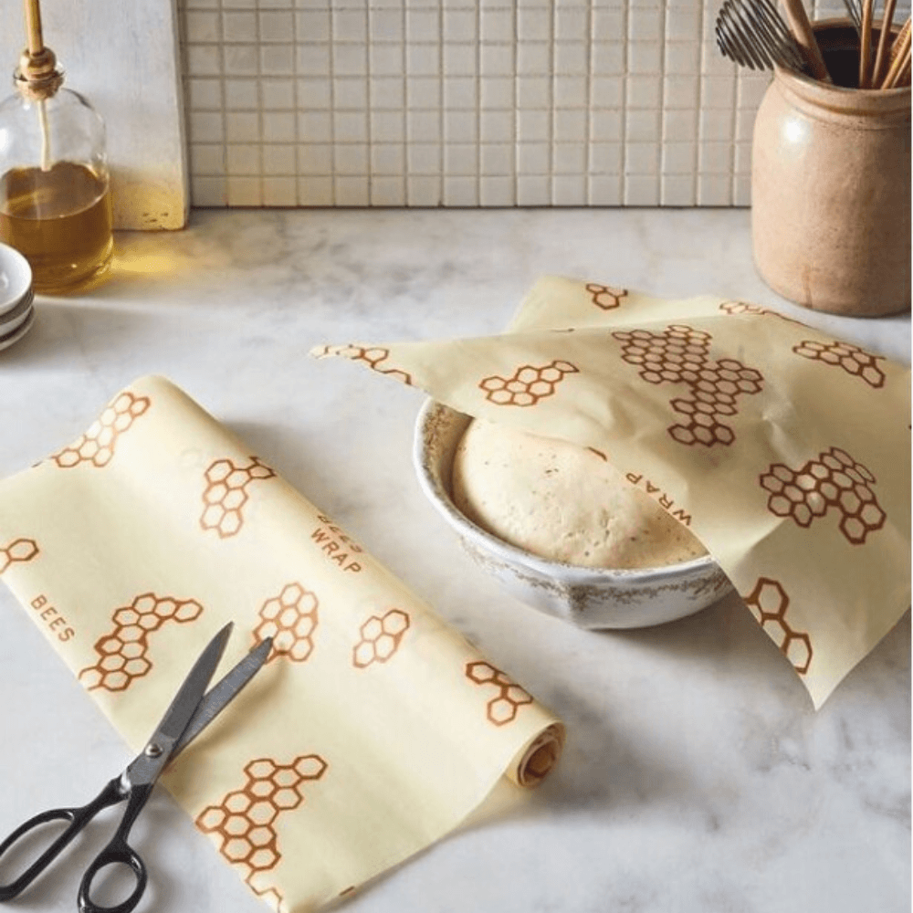 Bee's Wrap Reusable Beeswax Food Wrap Roll | Honeycomb Print