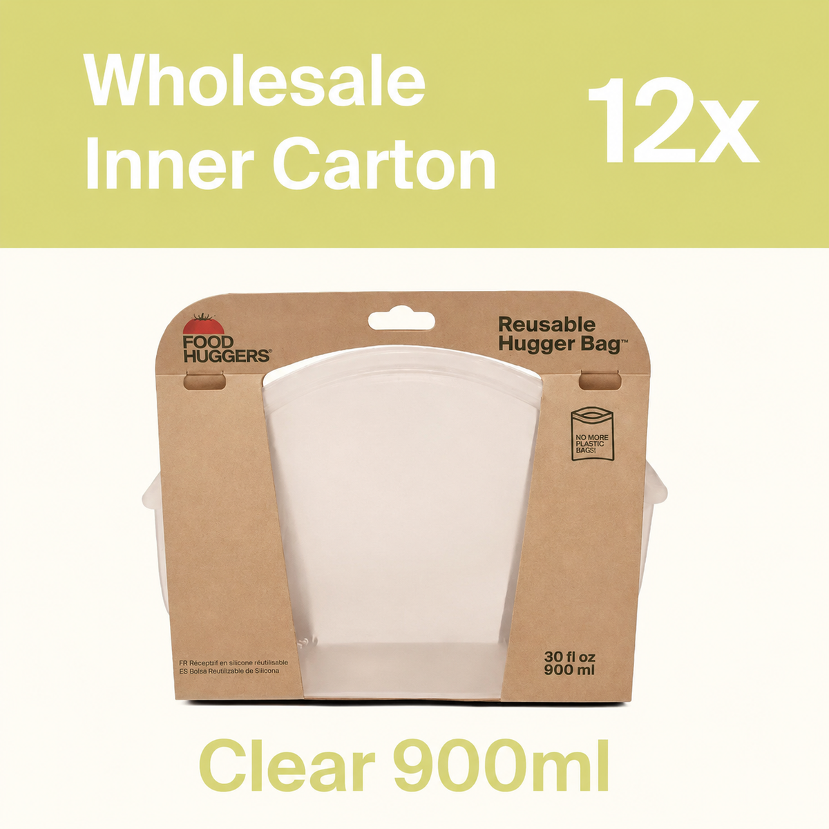 Reusable Silicone Storage Bag – Clear (900ml)
