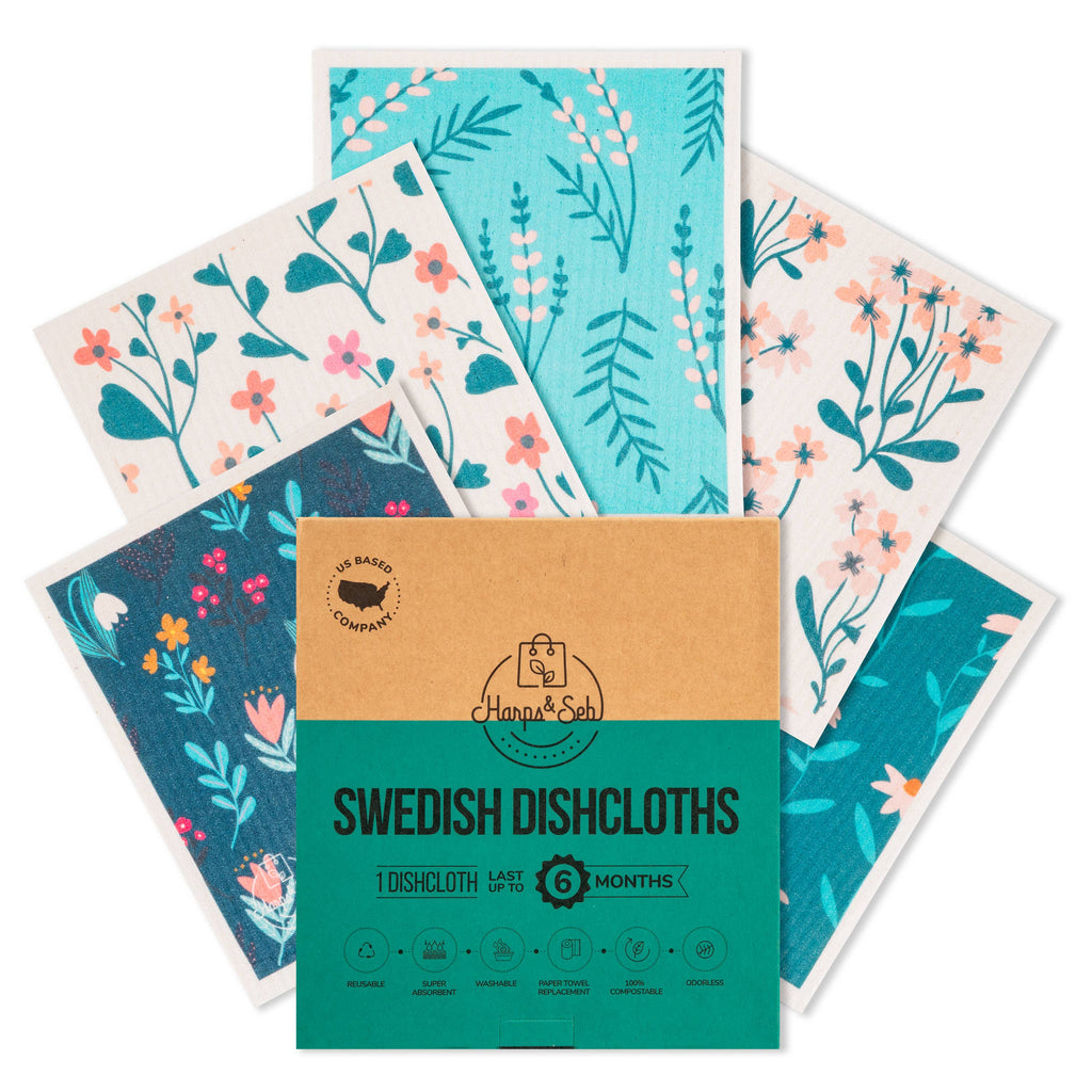 Swedish Dishcloth Set | 5-Pack Willow Bloom