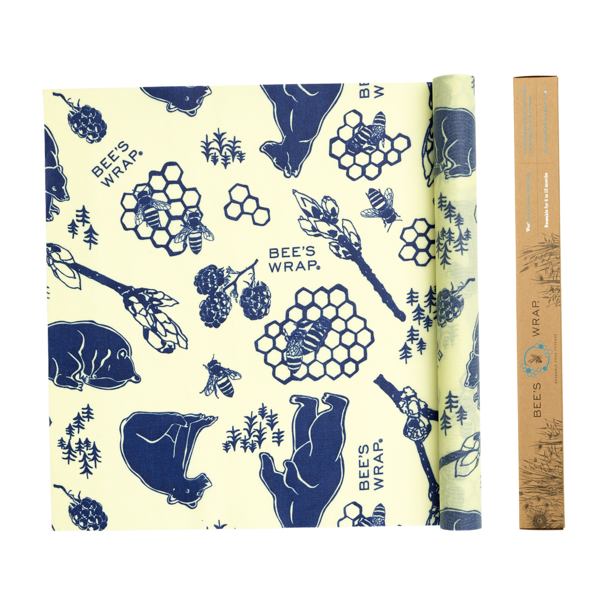 Bee's Wrap Reusable Beeswax Food Wrap Roll | Bees & Bears