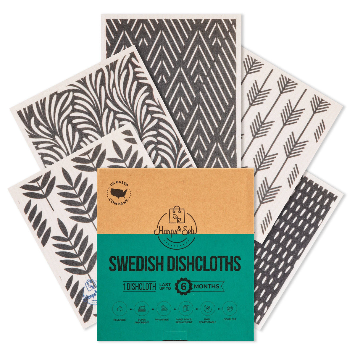 Swedish Dishcloth Set | 5-Pack Midnight