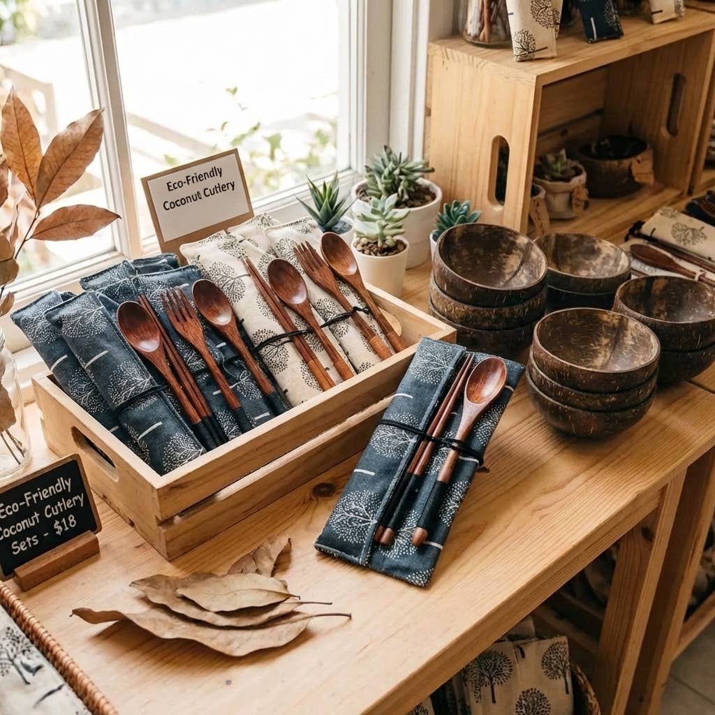 Coconut Wood Utensil Cutlery Set