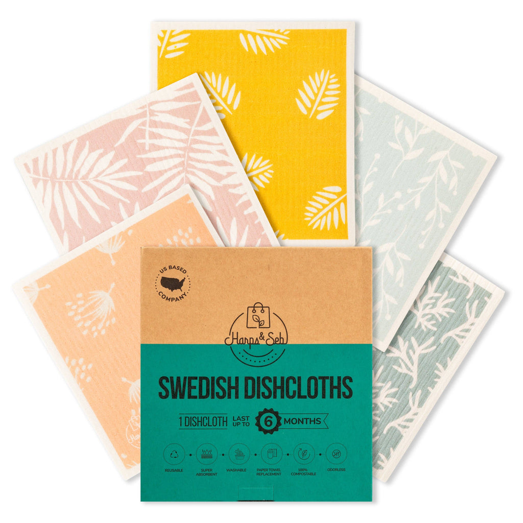 Swedish Dishcloth Set | 5-Pack Leafy Vines