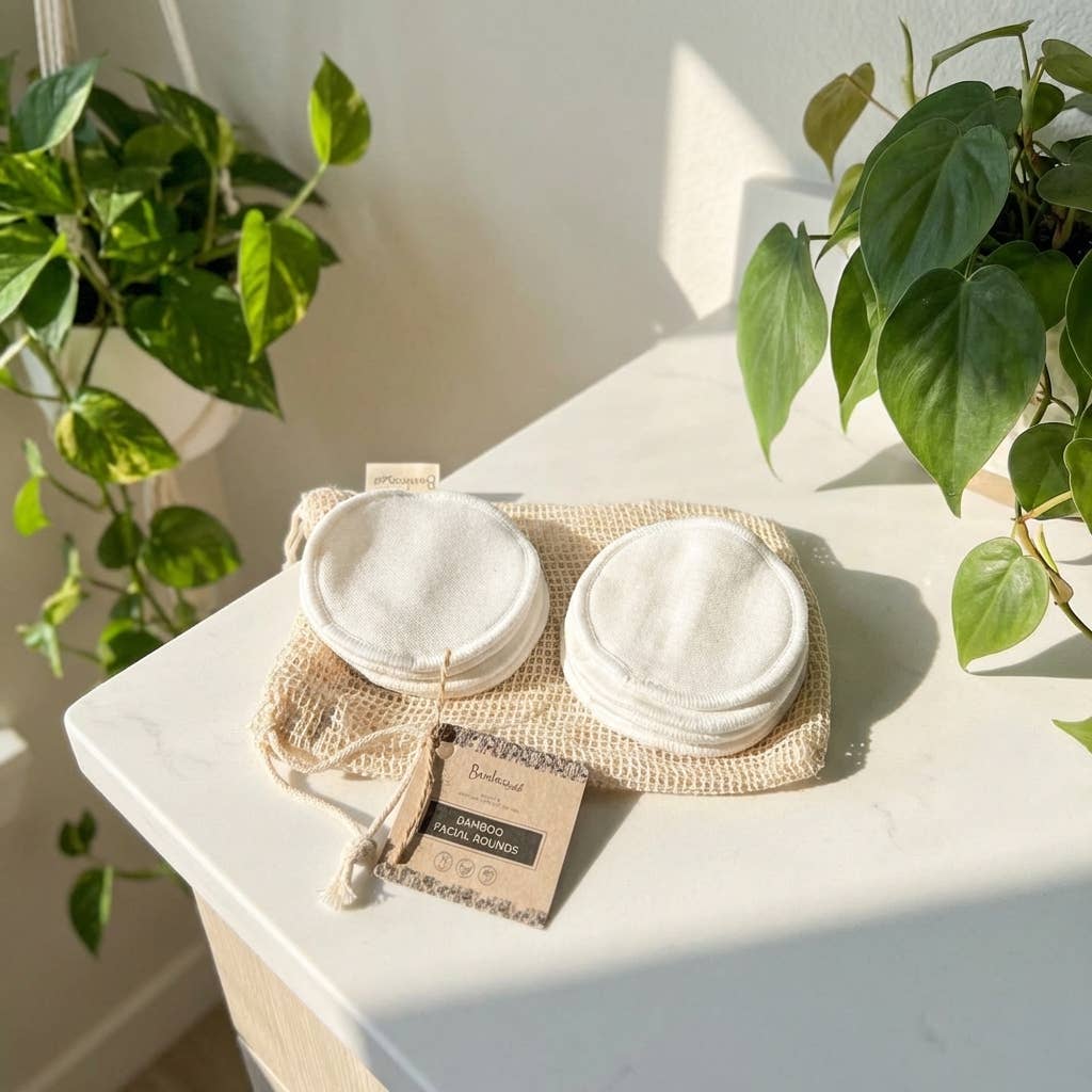 Reusable Bamboo Cotton Facial Rounds - Set of 10