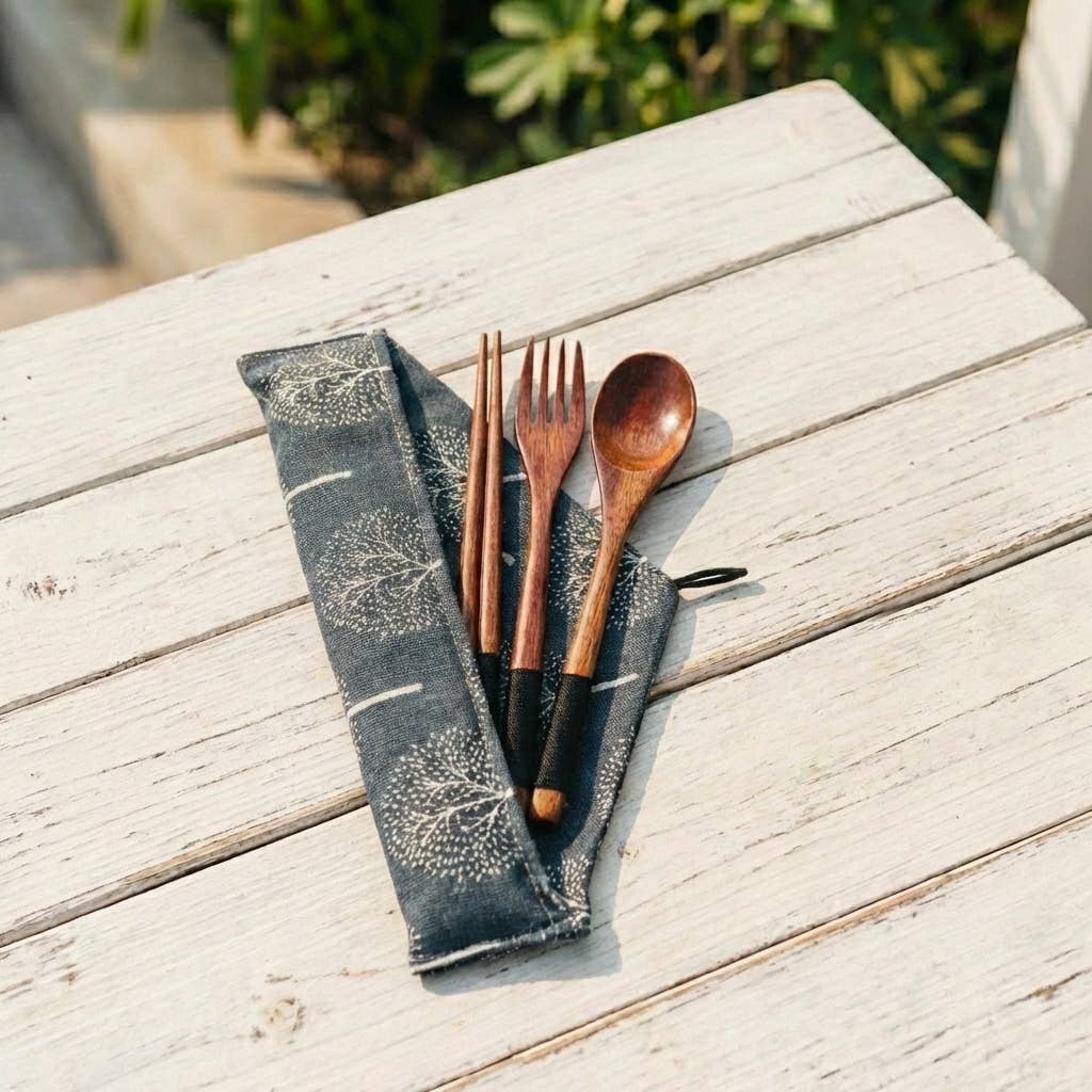 Coconut Wood Utensil Cutlery Set