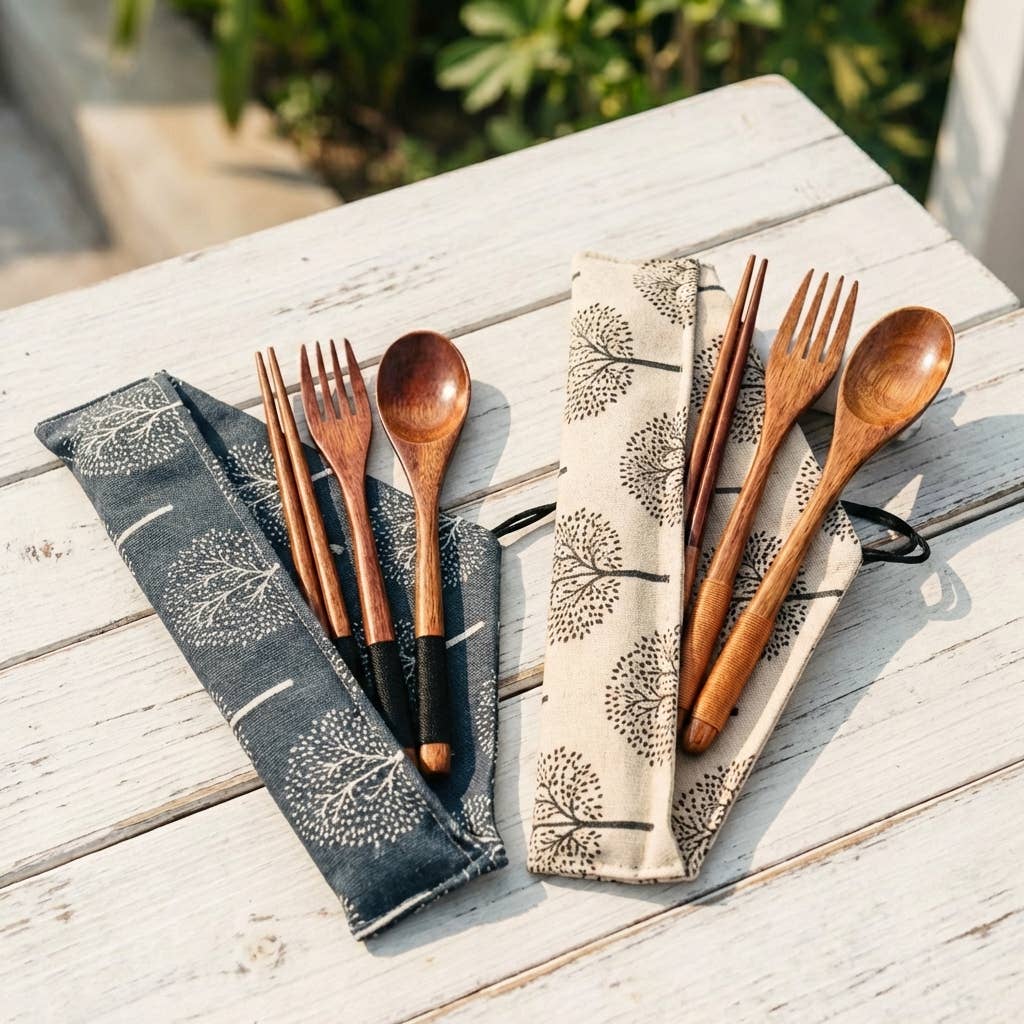 Coconut Wood Utensil Cutlery Set